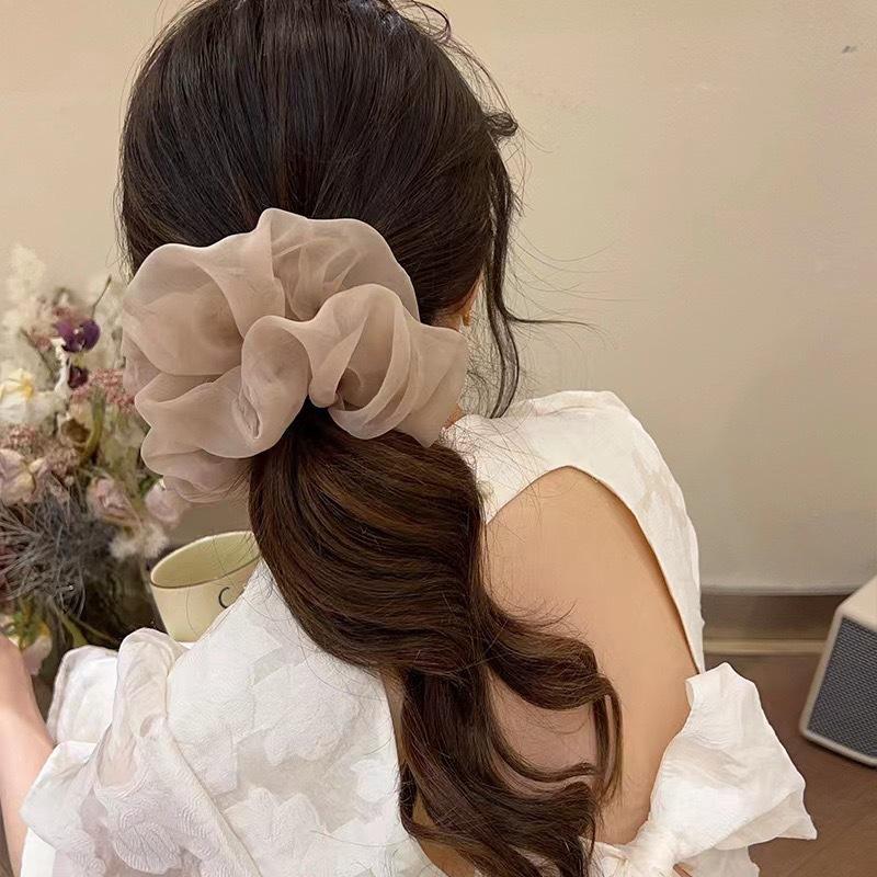 Summer Oversized Mesh Hair Tie Sweet Wind Chiffon Big Head  New Balls Hair Ring For Girls Hair Accessories
