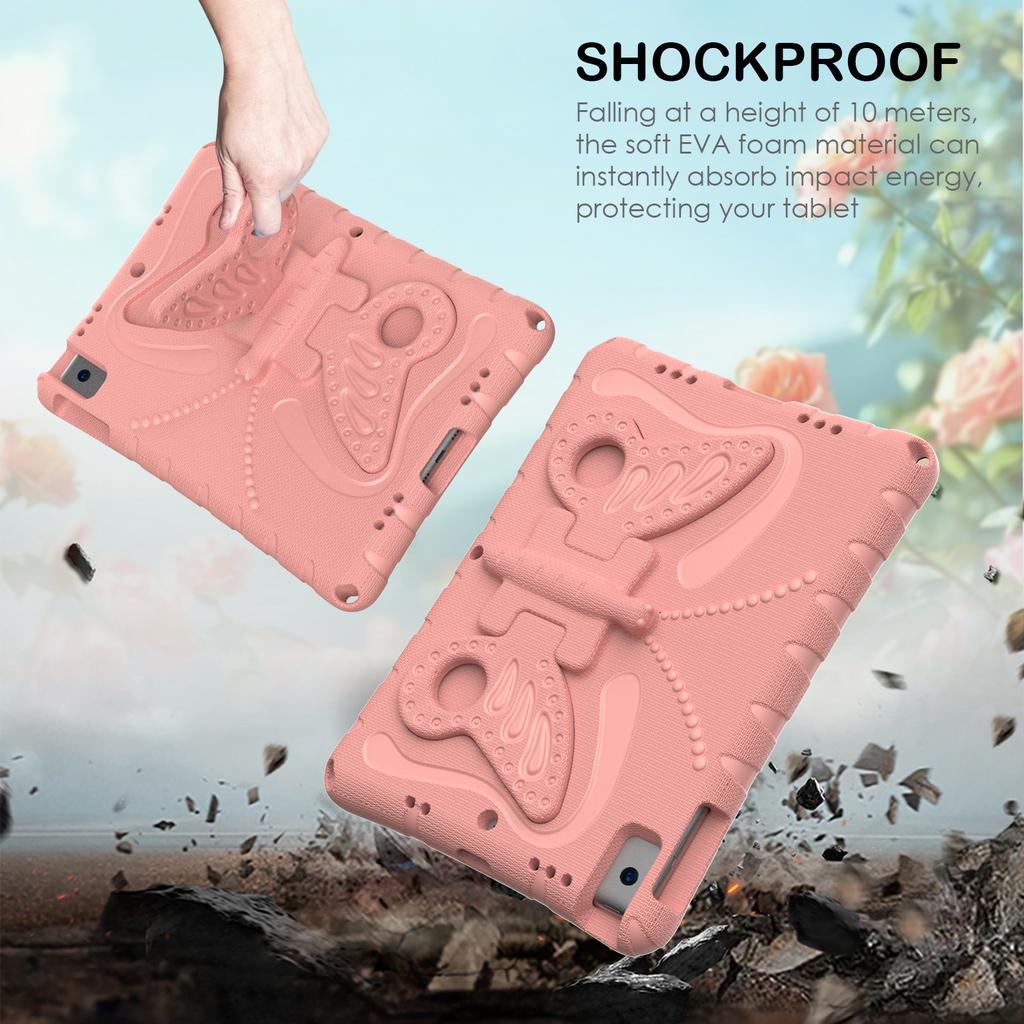 For iPad 10.2 (2021)/(2020)/(2019)/iPad Air 10.5 inch (2019) Case Butterfly Kickstand EVA Tablet Cover with Lanyard
