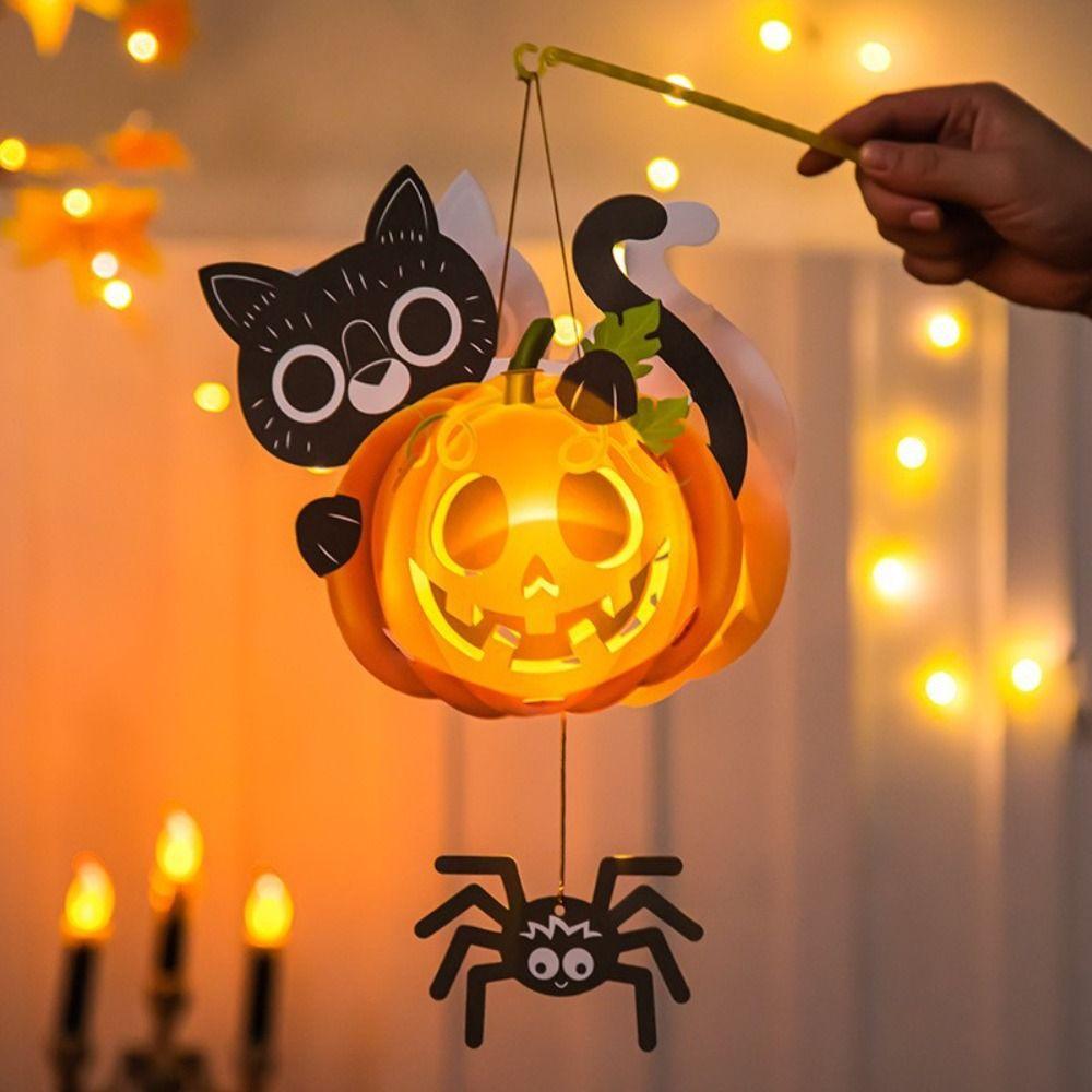 Handmade Halloween Lantern DIY With Handle Ghost Festival Lantern  Kids Gift