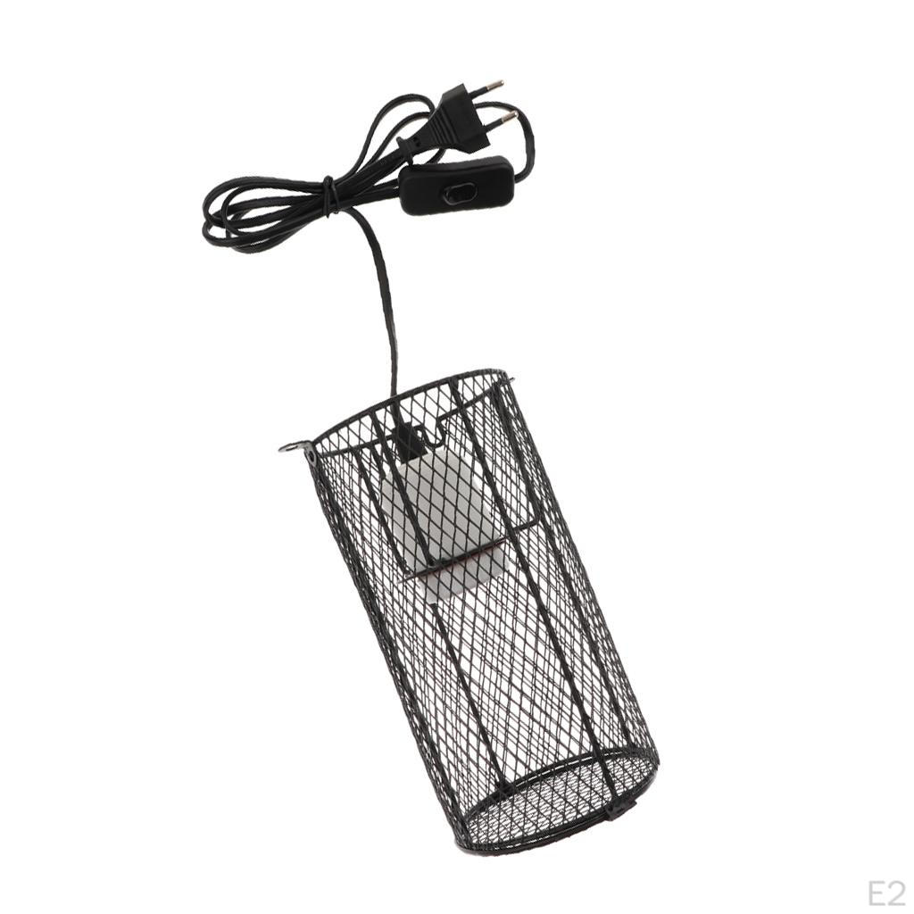 Reptile Cage Anti-scald Heating Lamp Shade Light Holder Bulb E27 EU Plug