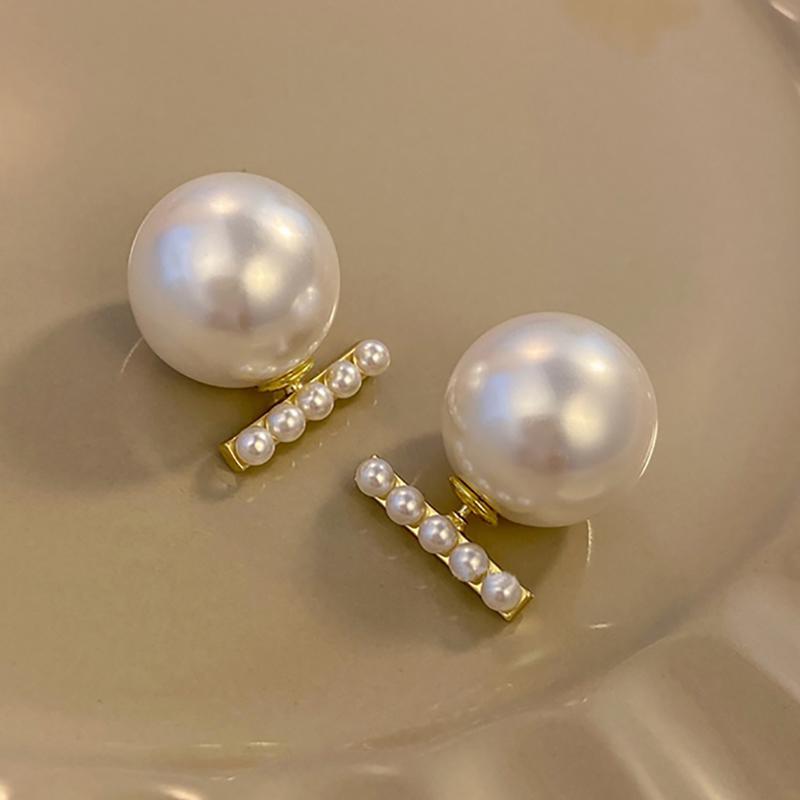 

Серьги Foxanry с жемчугом для женщин, винтажные элегантные милые серьги для предотвращения аллергии, свадебные украшения для невесты, аксессуары, подарки 8mm серебряный