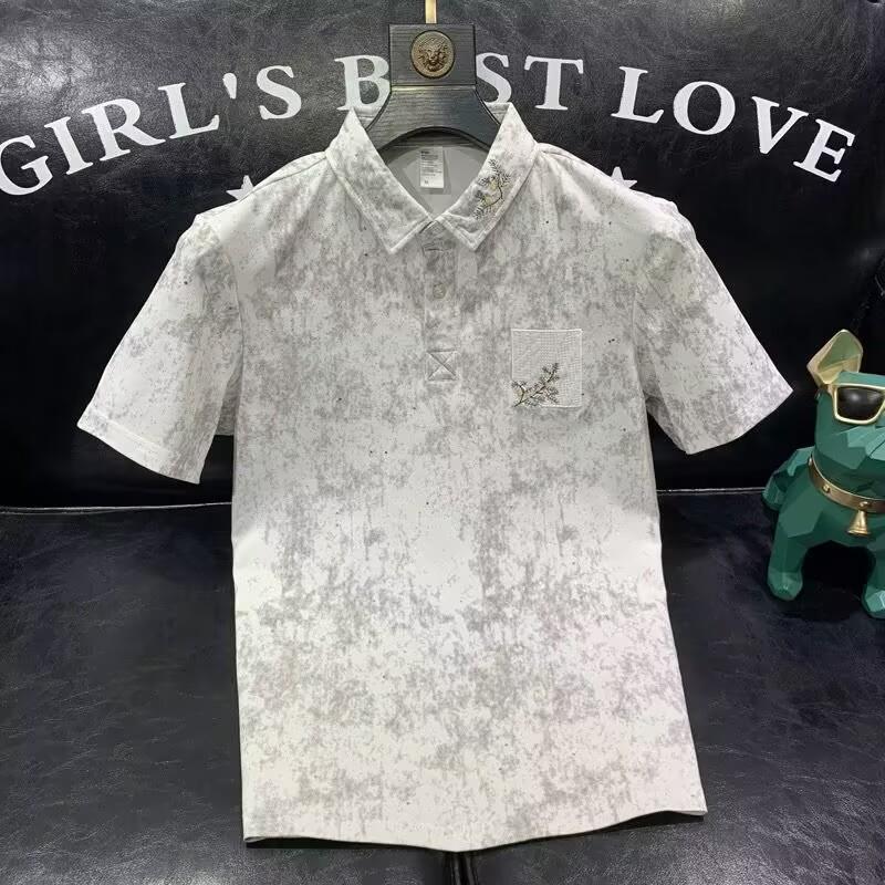 Summer Trend Embroidery Embellished Lapel Men S Polo Shirt Breathable Casual Short Sleeve Design Polo M