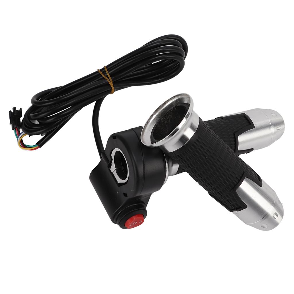 1 Pair set Twist Throttle Grip Handlebar Electric Vehicle Accessories 12V‑99V ( No Display of Three Speed)Silver