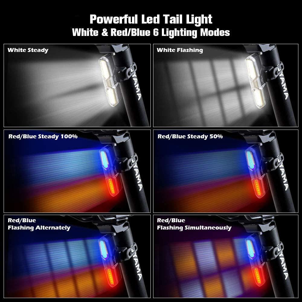 LED Bike Tail Light 110 Lumens Rechargeble Multiple Modes Night Cycling Safety