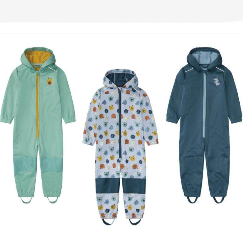 Outdoor Windproof Soft Shell Children's Jump Suit Boys and Girls Jumpsuit Romper Fleece-lined Heattech Waterproof Export