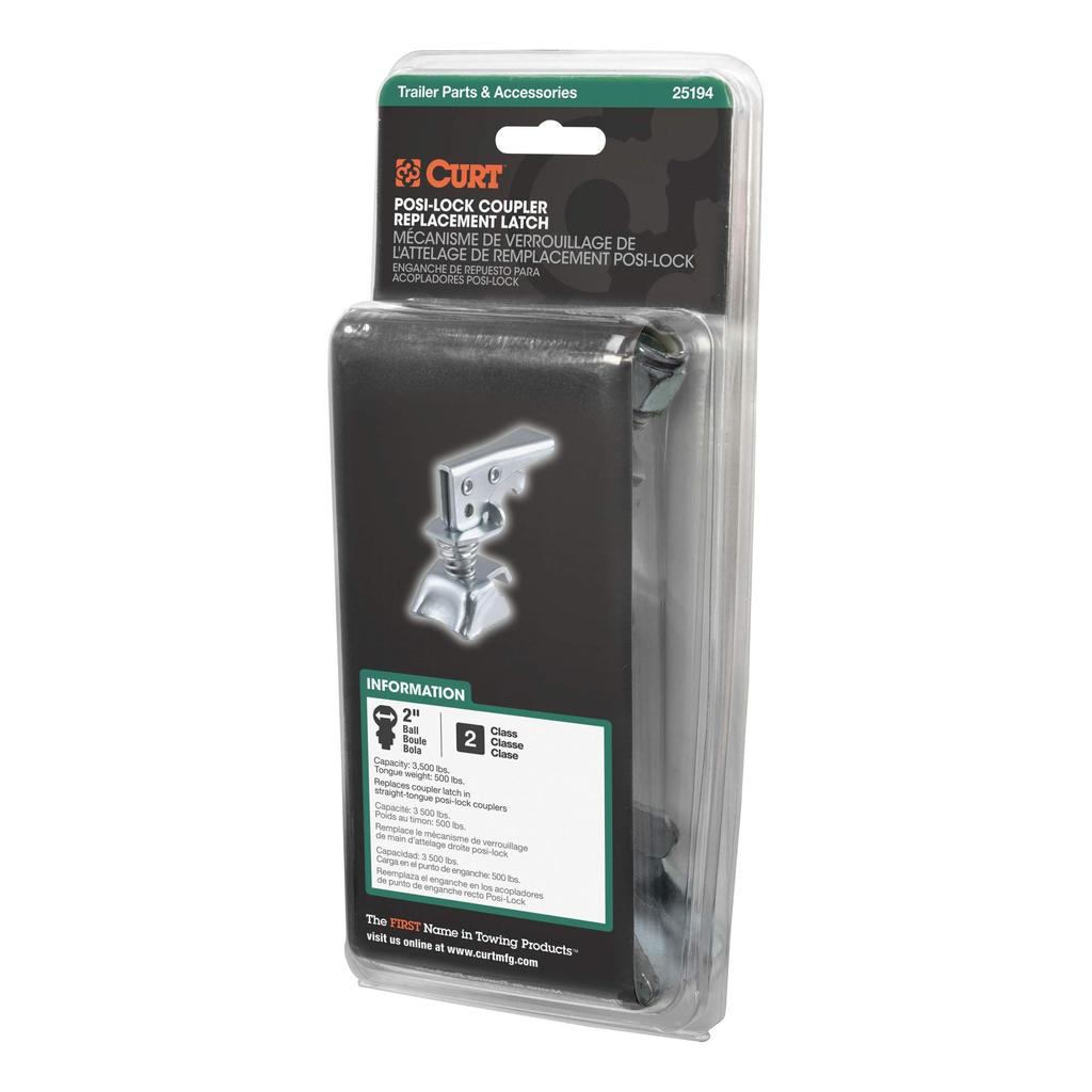 CURT 25194 Trinco de Substituição para Engate Posilock para Bola de Engate de Reboque de 2", Zinco Transparente