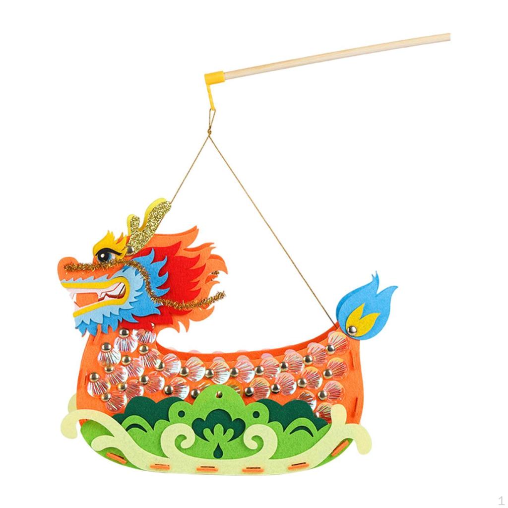 Dragon Boat Lantern DIY Craft Kit Festival Decor Creative Storage Box Educational Decorative