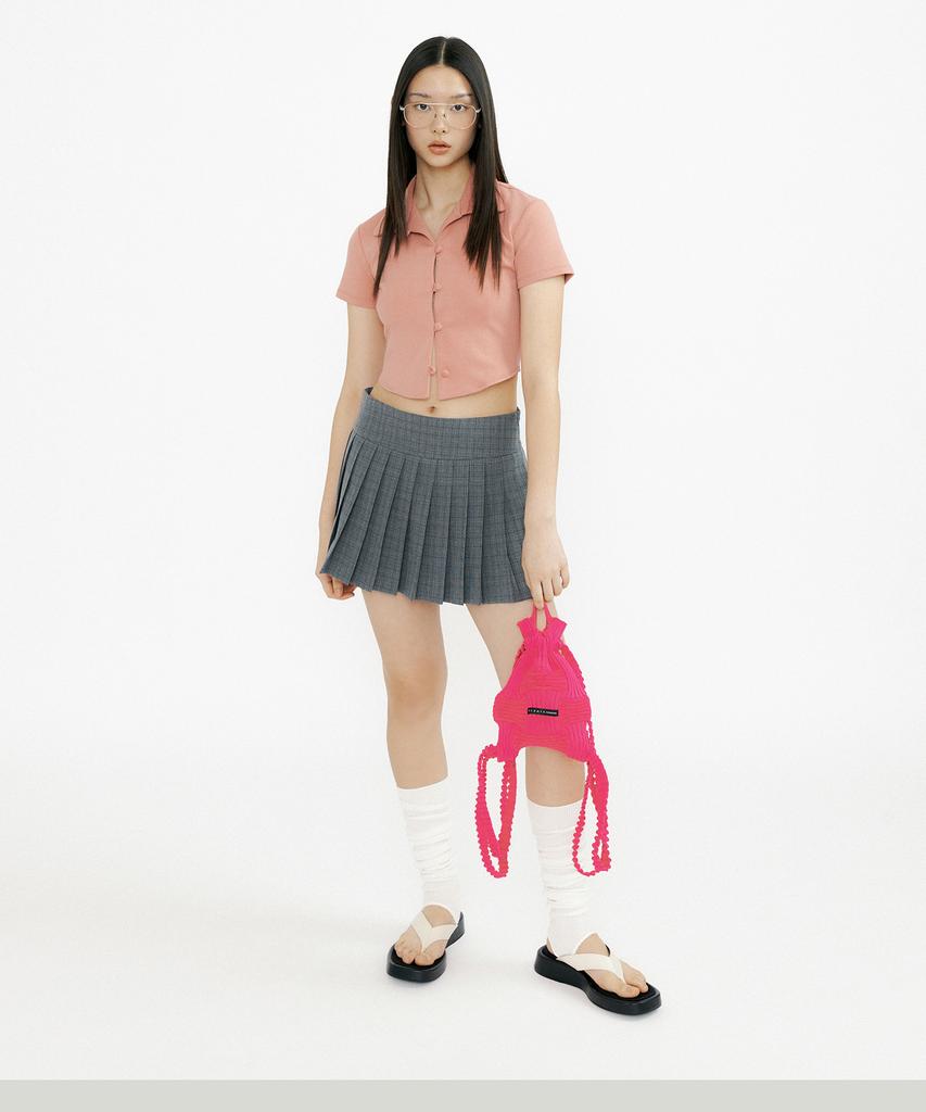 Pleatsmama Mini Bow Backpack Pink