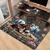 Donkey Flower Garden Rug for Cozy Home Office Nature Inspired Design Desk Mat  Anti Slip Carpet Can Be Machine Washed