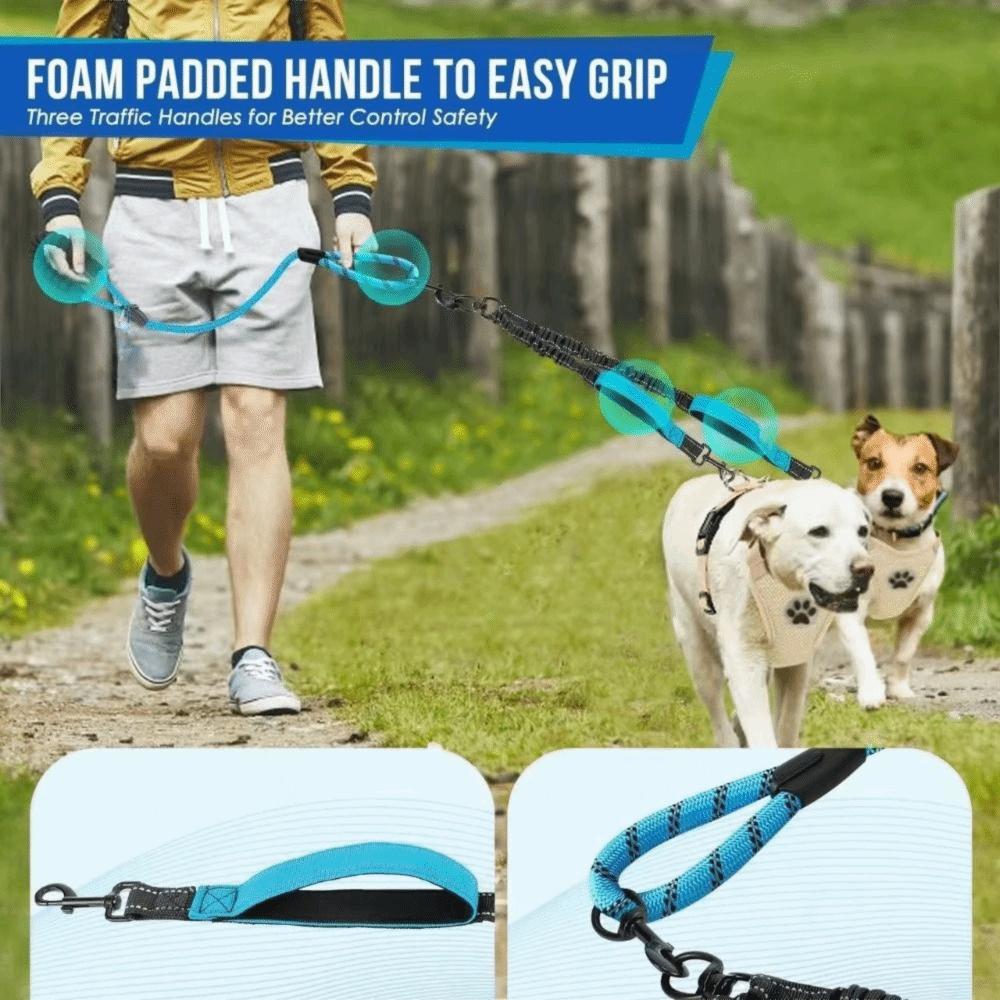 Comfortable Handle Double Head Pet Rope Reflective Pet Walking Rope  Outdoor Walking