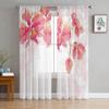 Flower Pure Orchid Water Surface Window Curtains Living Room Tulle Curtains Kitchen Decor Kids Room Curtain Window Treatment