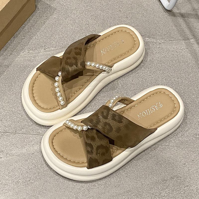 Fashion Beach Shoes House Slippers Platform Slipers Women Slides Sabot Genuine Leather 2025 Women's Genuine Leather Shoes Ladies' Slippe