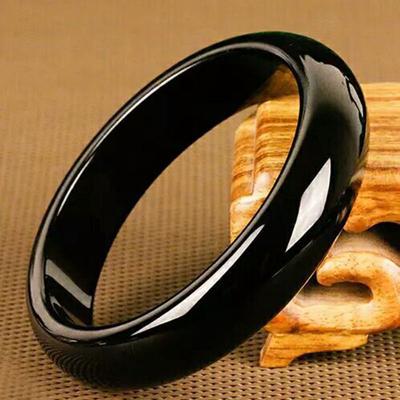 Natural Black Agate Bracelet Fashionable Charm Agate Bangle Jade Bracelet Women's Gift