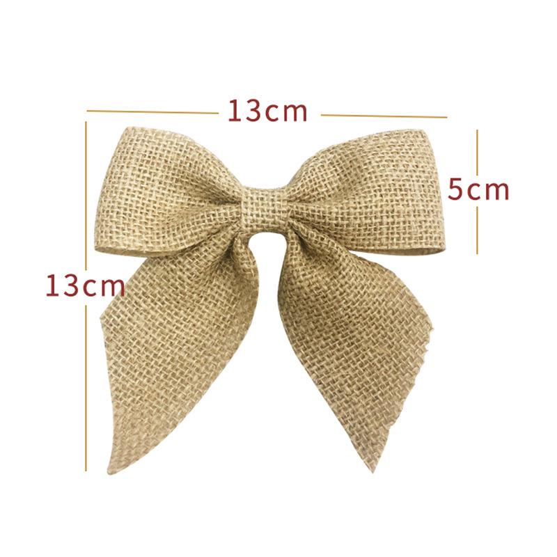 

Рождественские банты из мешковины ручной работы золотого и синего цветов (5см) 12*12cm