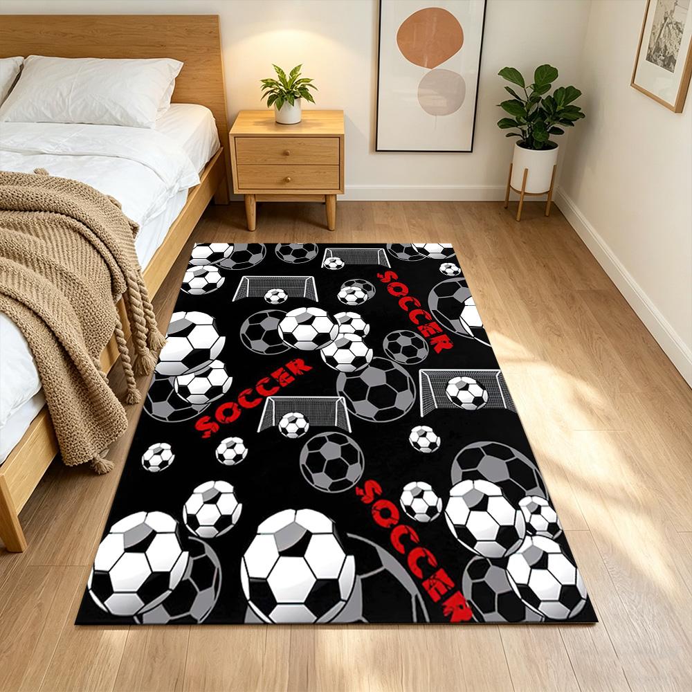 Soccer Pulse Art Splash Non-Slip Home Carpet Design for Office Decor Living Room Bedroom Gift