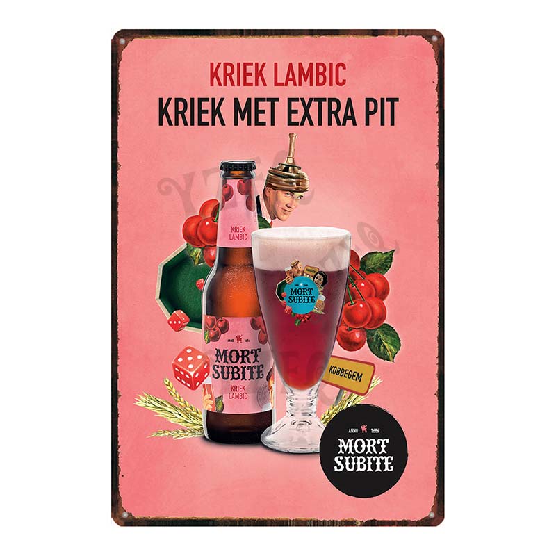 Beer Metal Tin Sign Paix Dieu Mort Subite Retro Poster Affligem For Wall Bar Pub Art Kitchen Coffee Home Decor 30X20CM DU-8499B