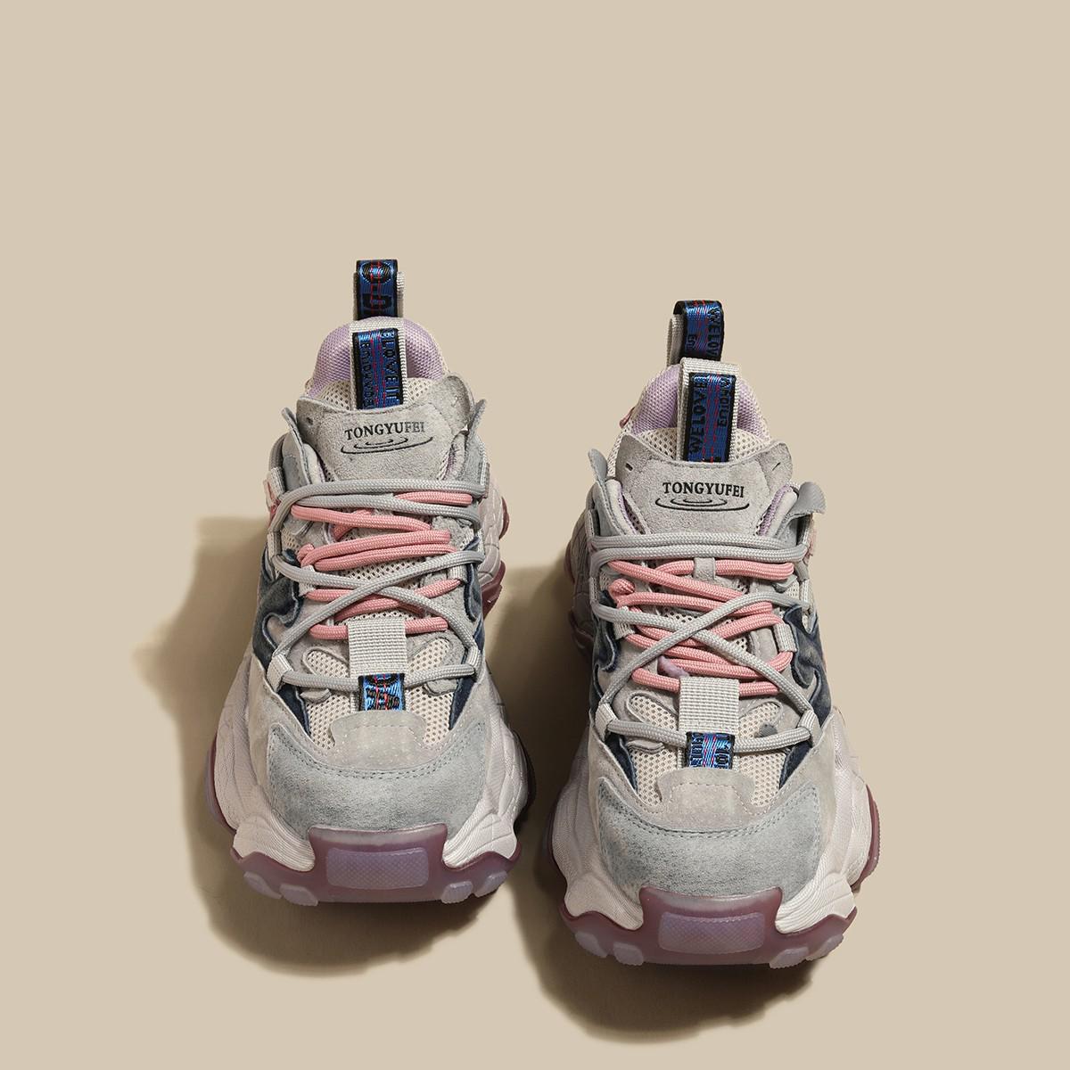 

European Women s Height-Boosting Dad Sneakers: Versatile, Thick-Soled Casual Sports Shoes for Spring and Autumn 35