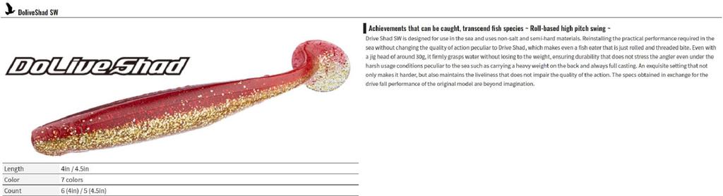 OSP Yumuşak Yem Dolive Shad SW 4.5 İnç W201 (0279)