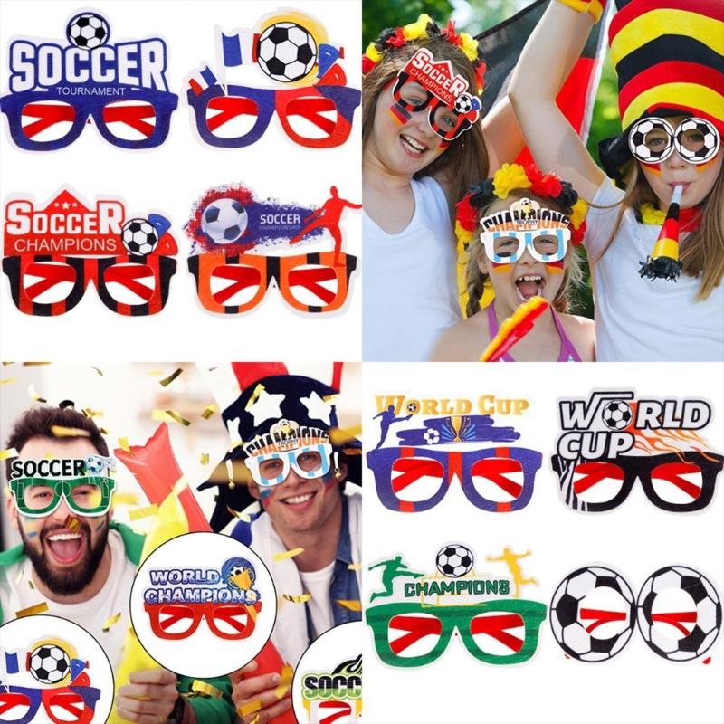 European Cup Party Glasses Football Glasses Frame Football Eyeglasses for Teen Adult Party Decoration and Sports Event