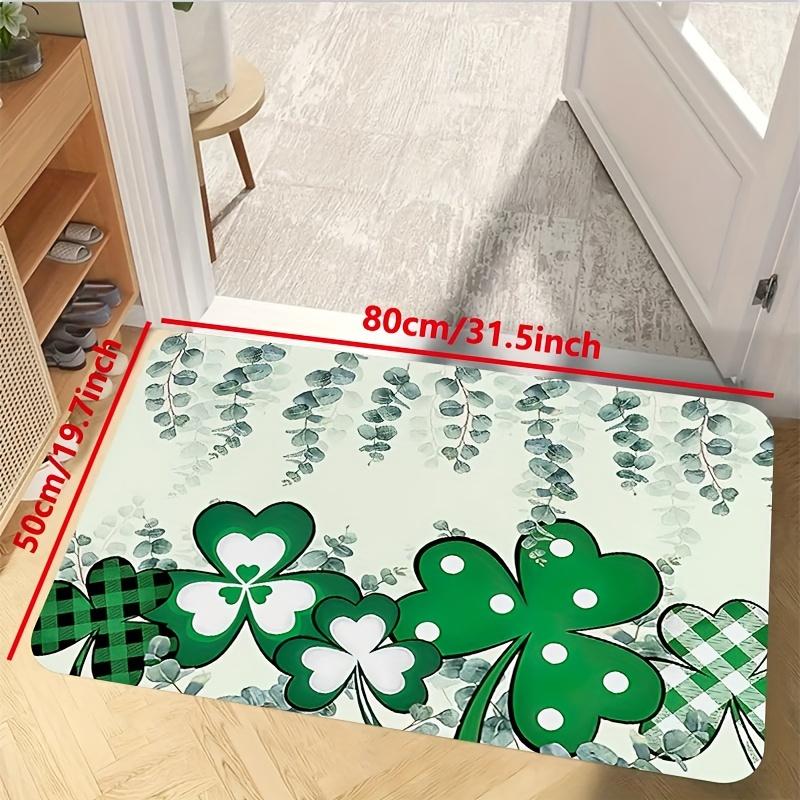 1Pcs Anti Fatigue Kitchen Rugs, Shamrock Print Waterproof Non-Slip Thick Cushioned Kitchen Mat Heavy Duty Comfort Standing Mat for Kitchen