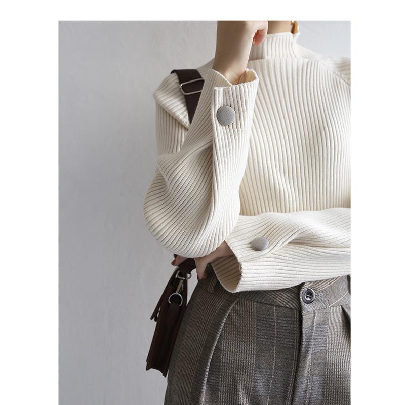 Women's Slim Fit Knitted Sweater - Warm Long Sleeve Turtleneck Base Shirt