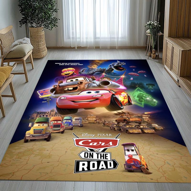 Cartoon Cars Lightning McQueen Living Room Non-Slip Area Rug Soft Carpet for Bedroom Kids Playroom Sofa,Home Decor Doormat Gift