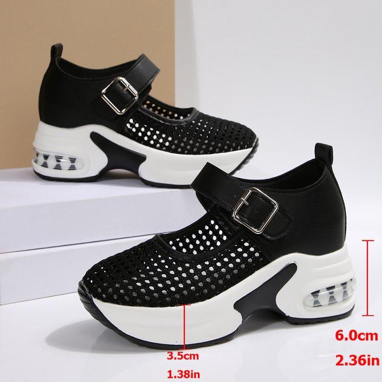 Lässige Damen-Mesh-Schuhe in Übergröße, atmungsaktiv, Herbstneuheit, bequeme Damen-Einzelschuhe mit weicher Sohle und Keilabsatz