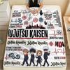 1PC Jujutsu Kaisen Patterned Flannel Blanket Suitable For All Seasons For Home Decor Warmth And Comfort Gifts Holiday Present