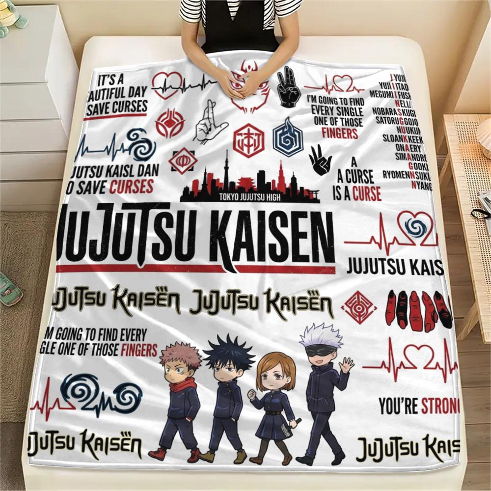 1PC Jujutsu Kaisen Patterned Flannel Blanket Suitable For All Seasons For Home Decor Warmth And Comfort Gifts Holiday Present