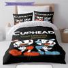 Cuphead Cute Cartoon Pattern Bedding,Quilt Set Quilt Cover Pillowcase Home Birthday Gift (1 * Duvet Cover + 2 * Pillowcase, Without Core)