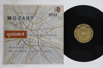LP Record REGINALD KELL, FINE ARTS STRING QUA - Mozart Quintet In A Major K581 For  DL9600 DECCA 1952 US Classical Used