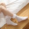 Girl Lace Mesh Socks Ankle Socks Women Fishnet Stockings Ruffle Ankle Socks for Lady Female Hollow Lolita Socks