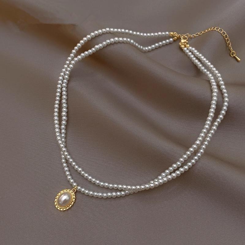 Perlenkette doppellagig Damen leichter Luxus Nische kaskadierend neu 2025 beliebt Schlüsselbein-Design High-End-Accessoires Halskette