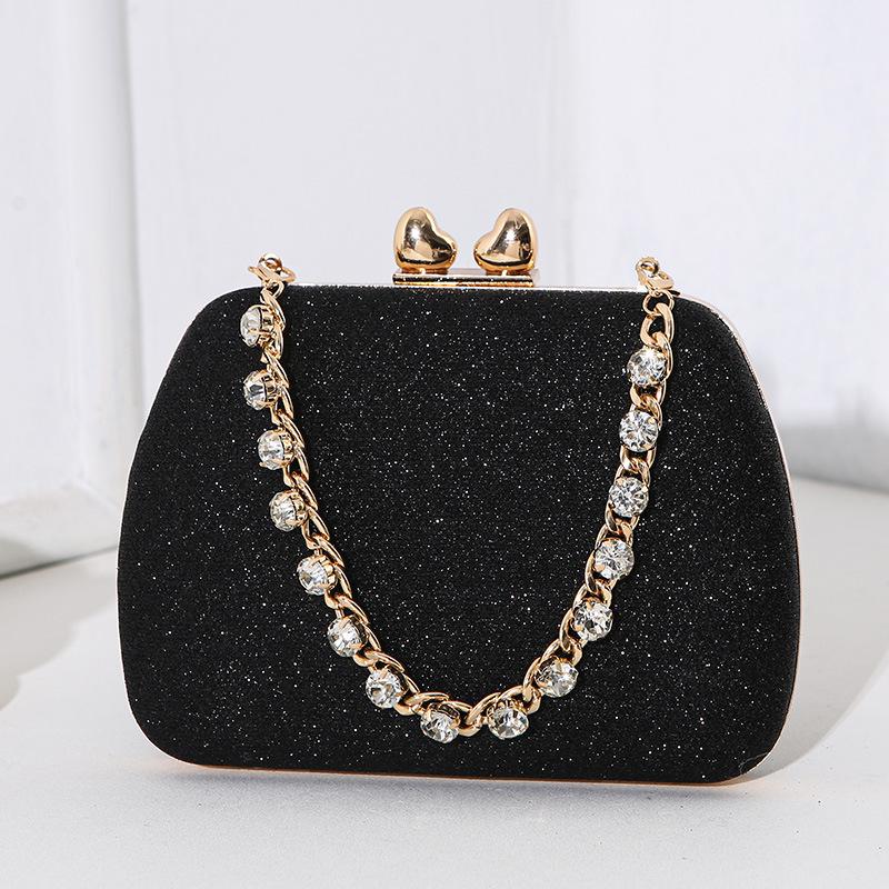 Luxury Square Rhinestones Evening Bags For Women Chain Shoulder Crossbody Bags Ladies Party Wedding Clutch