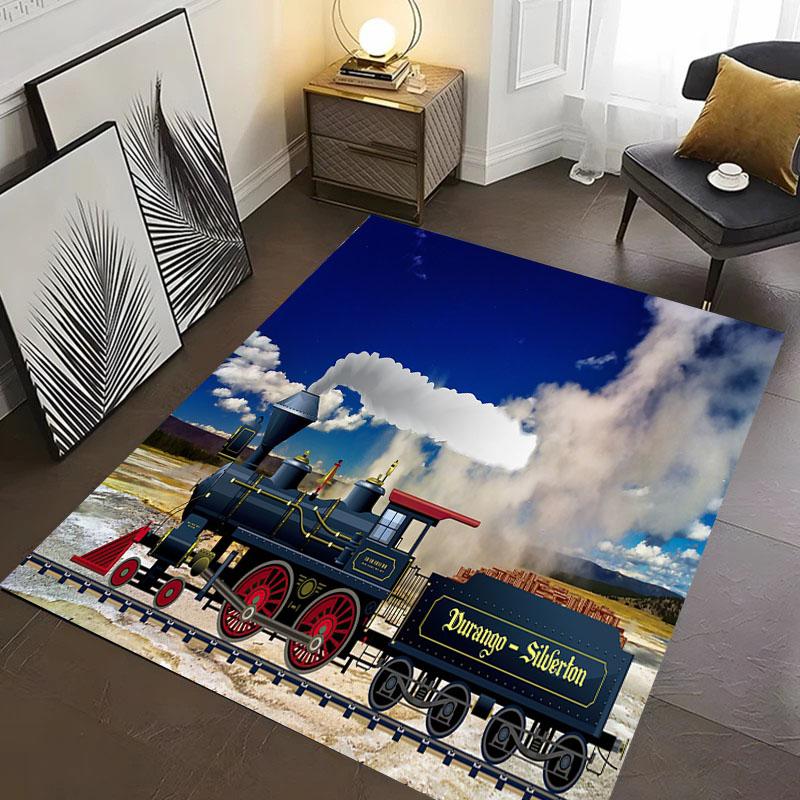 

Classical Train Locomotive 3D HD Printing Carpet for Living Room Kids Bedroom Sofa Doormat Floor Tapete Anti-slip Decor Alfombra 50x80cm (20x31in)