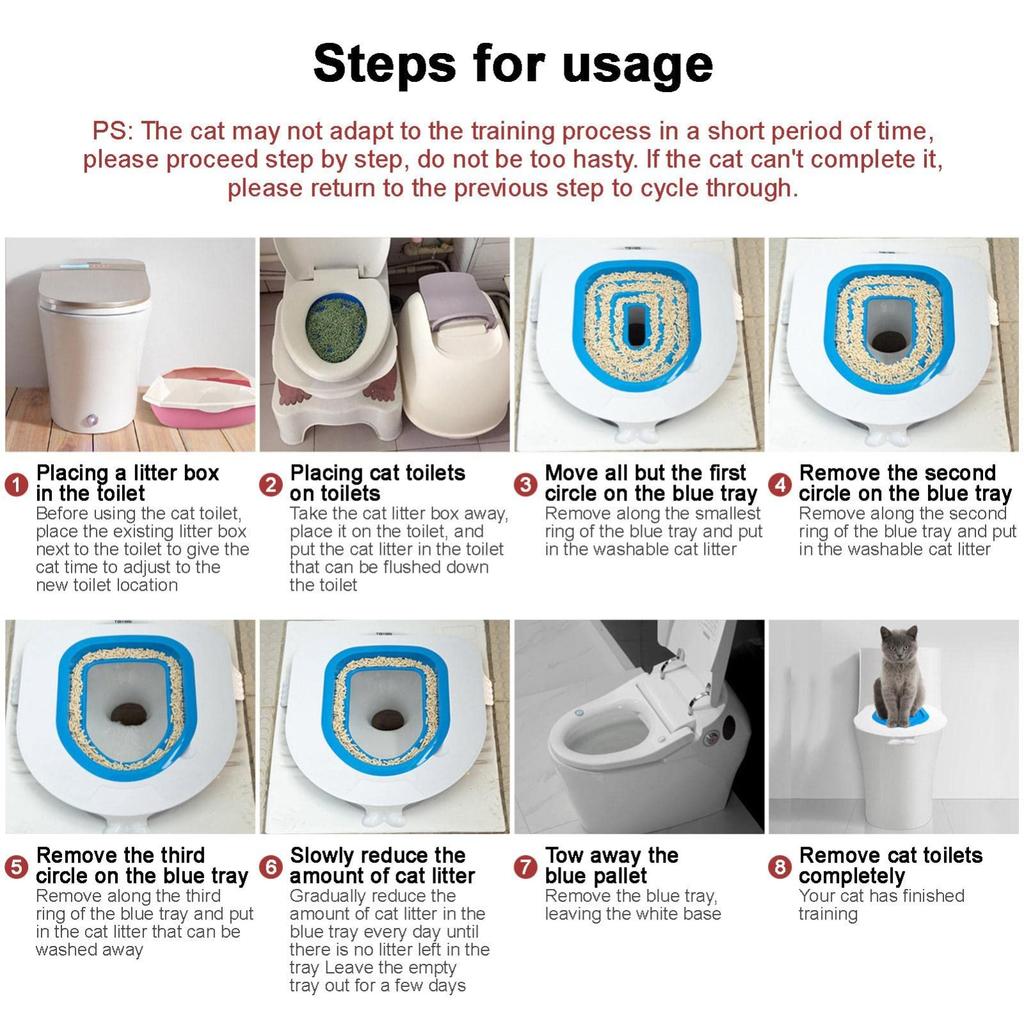 Cat Toilet Training Kit for Litter Box Transition Durable Plastic Cat Potty Trainer with Multi Layer Design for Home Use