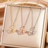 Angel Wing Collarbone Necklace Titanium Steel Heart Pendant Dainty Luxury Women's Jewelry