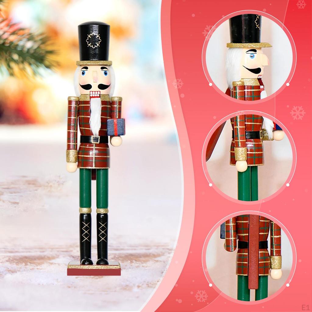 Wooden Nutcracker,Nutcracker Figure,Decorative,Puppet Toy Traditional Christmas Decoration for