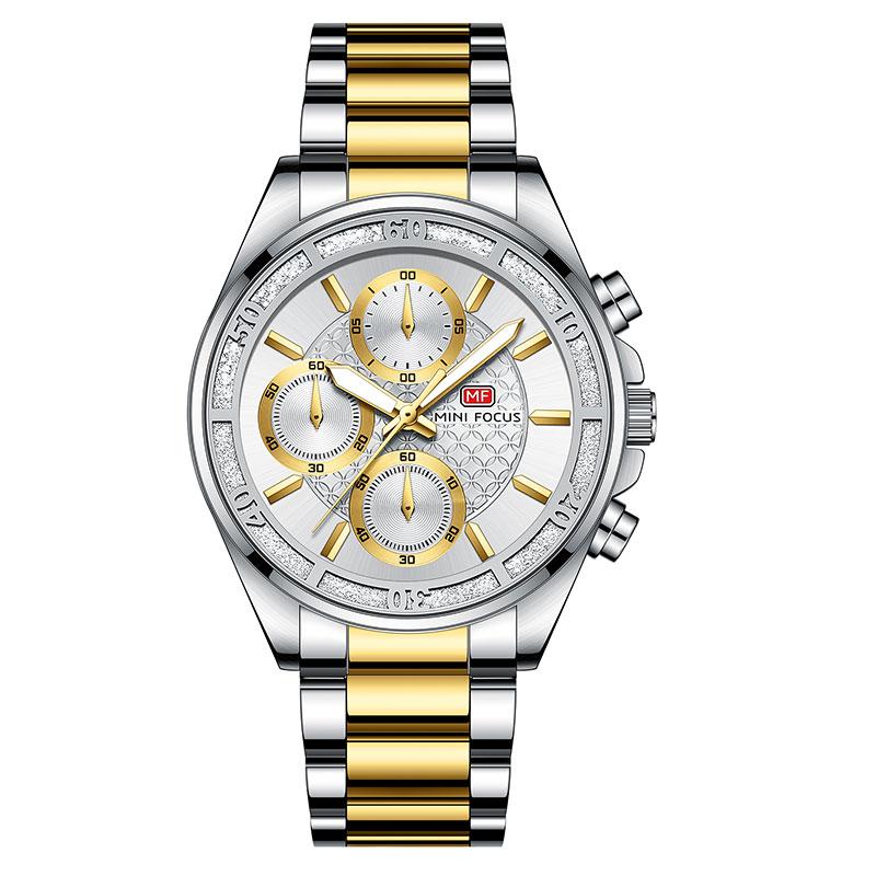 Elegant Ladies Watches Chronograph Dials Fashion Business Quartz Watch for Women Stainless Steel Band