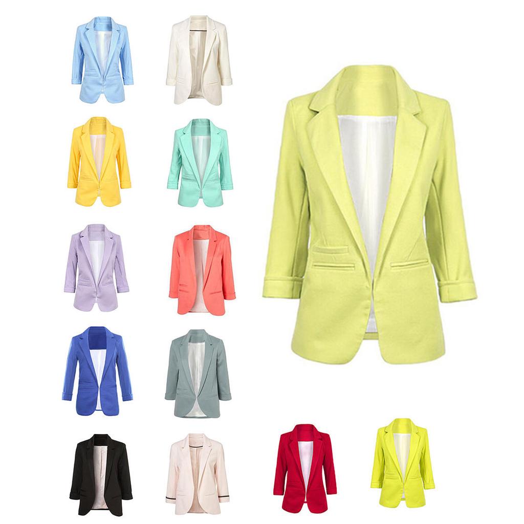 Fashion Women Casual Slim Solid Suit Blazer Coat Jacket Outwear Candy Color S-XL Fashion Women Casual Slim Solid Suit Blazer Coat Jacket Outwear Candy Color S-XL