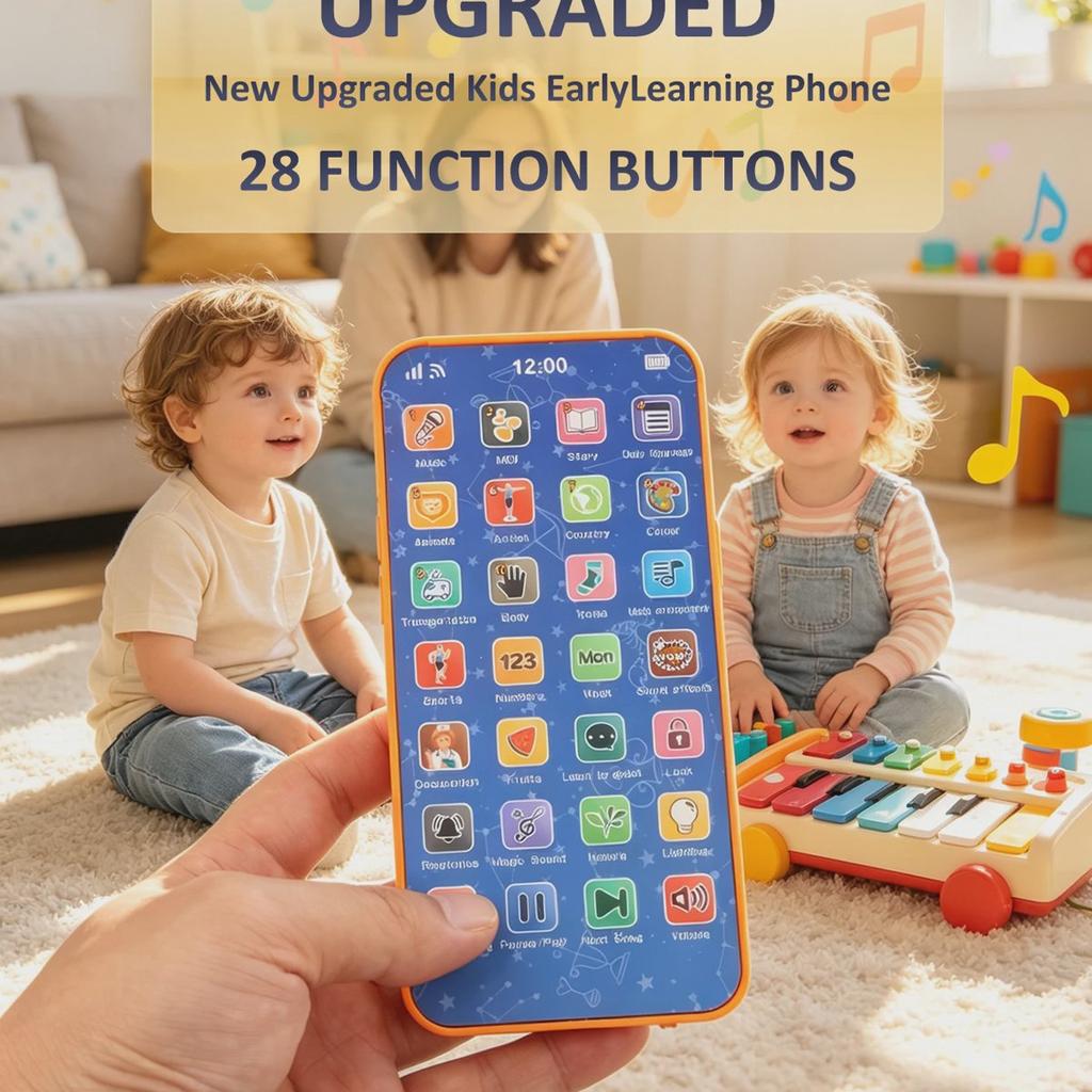Children's Smart Realistic Toy Smartphone Educational Early Learning Device For Babies, Holiday Gift For Boys And Girls