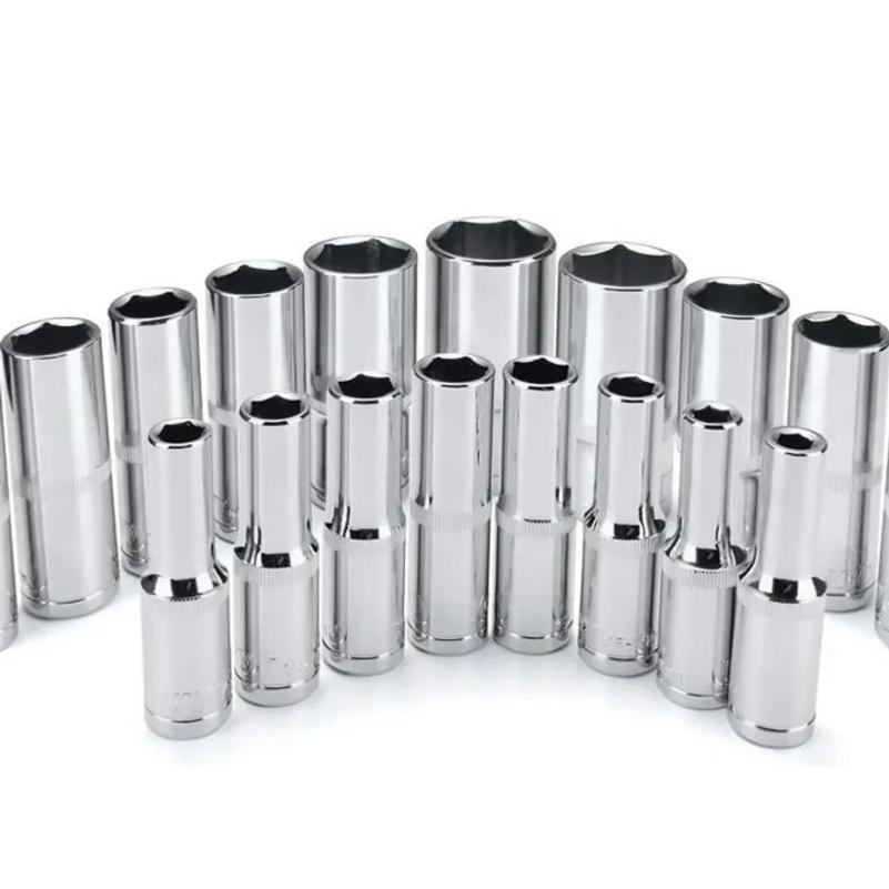 11pcs Metric Long Chrome Socket Set 1/4-Inch Drive 6-Point Deep Socket From 4 Mm To 14 Mm Professional Grade