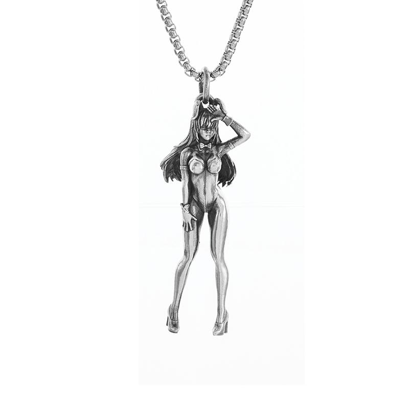 Collier avec pendentif ailes d'ange mystique gothique rétro pour hommes et femmes, bijoux tendance punk hip-hop, cadeau