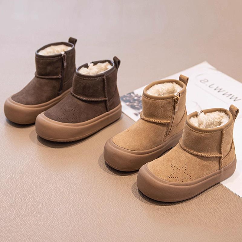 Children's Plush Snow Boots Baby Thick Cotton Boots Warm Large Cotton Shoes Fashionable Lightweight Short Boots