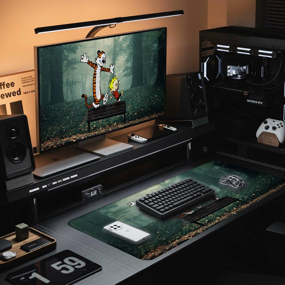 Comic C-Calvin And H-Hobbes Mouse Pad Rubber Thicken Overlock Gaming Table Mat Office Computer Keyboard Pad PC Mousepad