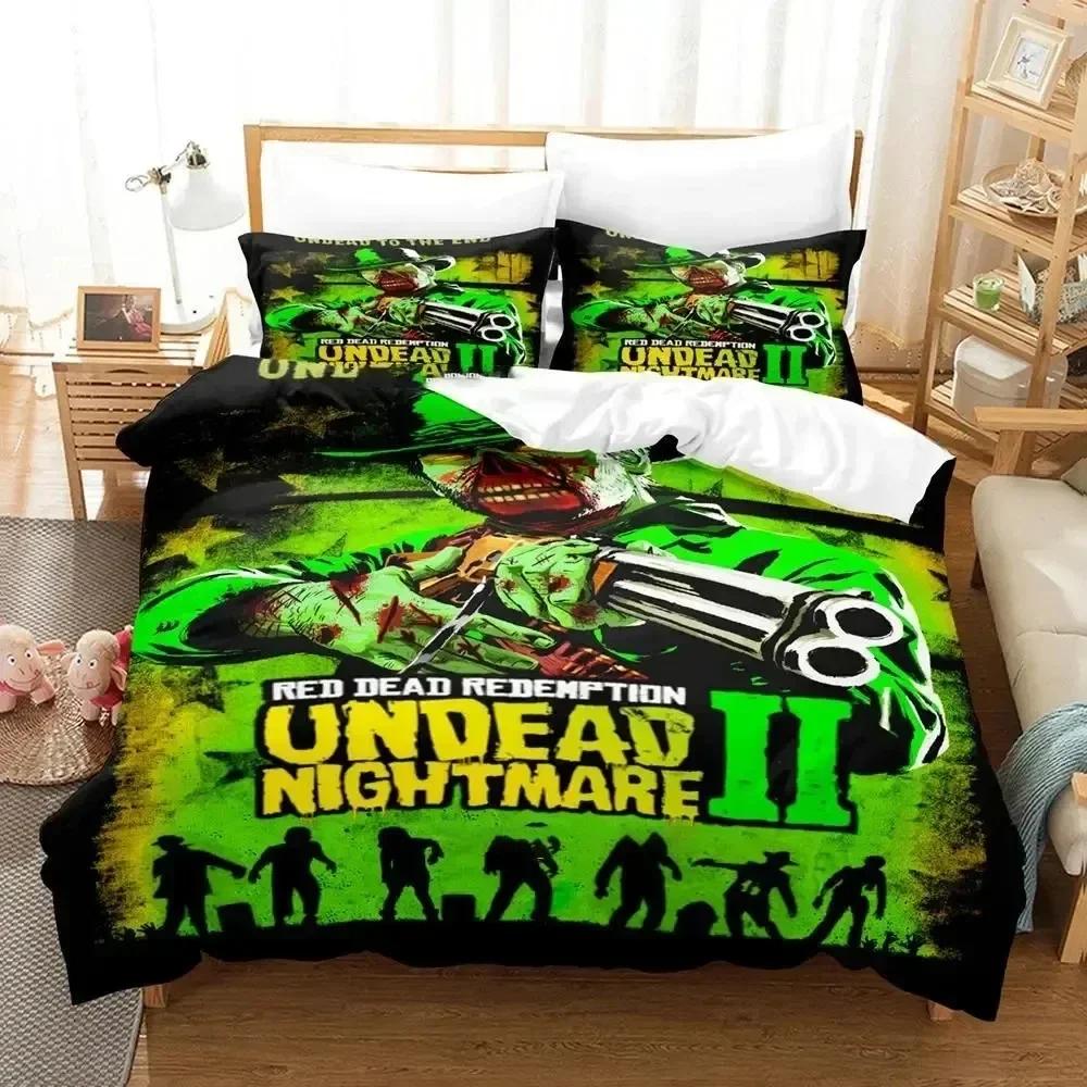 Game Undead Nightmare Red Dead Redemption Bedding Set Boys Girls Twin Queen Size Duvet Cover Pillowcase Bed Kids Adult
