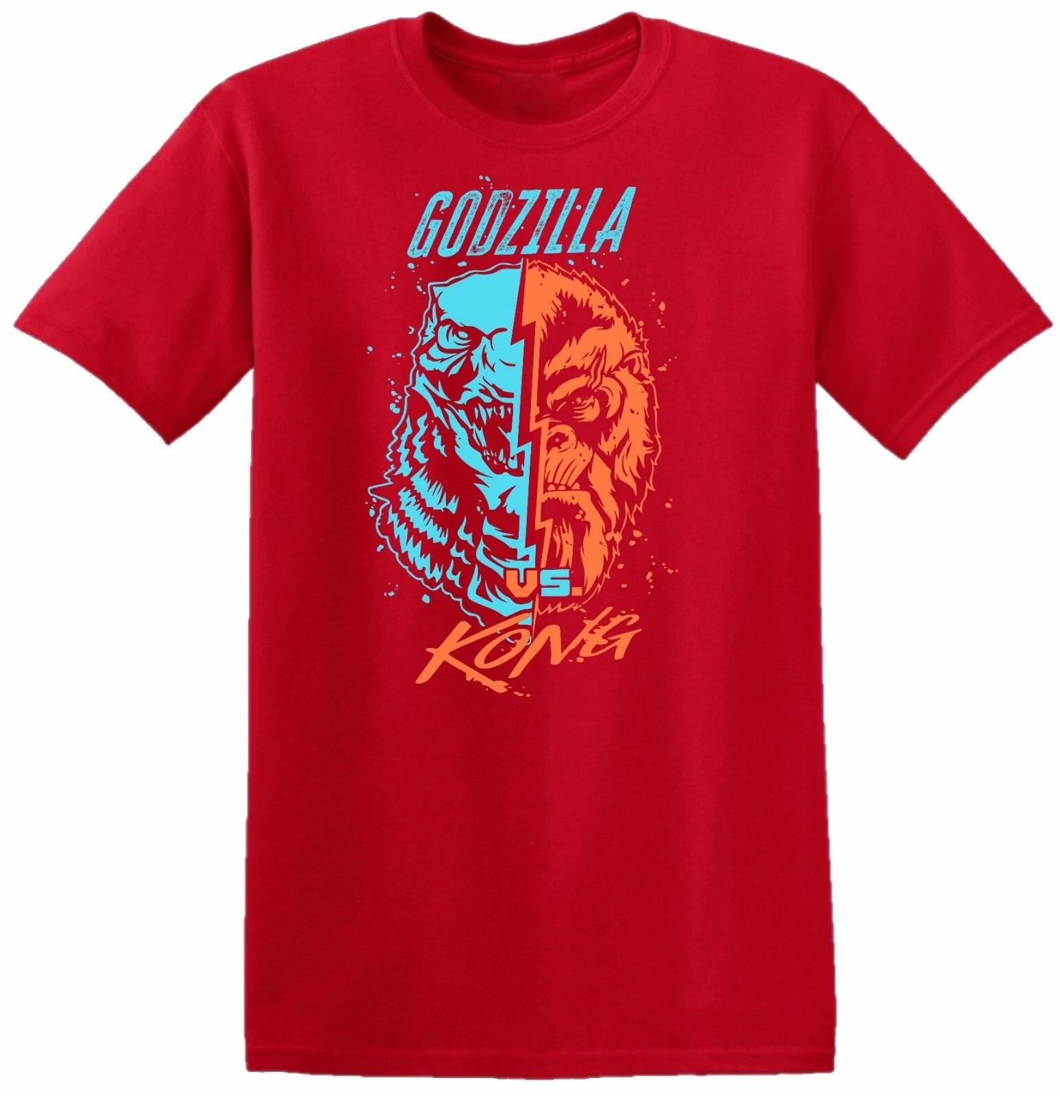 

Godzilla vs King Kong T Shirt Monsters Action Adventure Movie Top Men Boys Kids 130