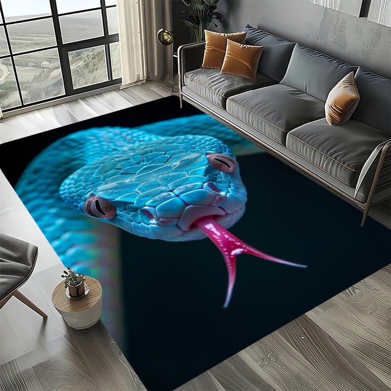 Living Room Sofa Kitchen Entrance Doormat Large Area Rugs 3D Printing Animal Snake Pattern Carpet Non Slip Balcony Floor Mat