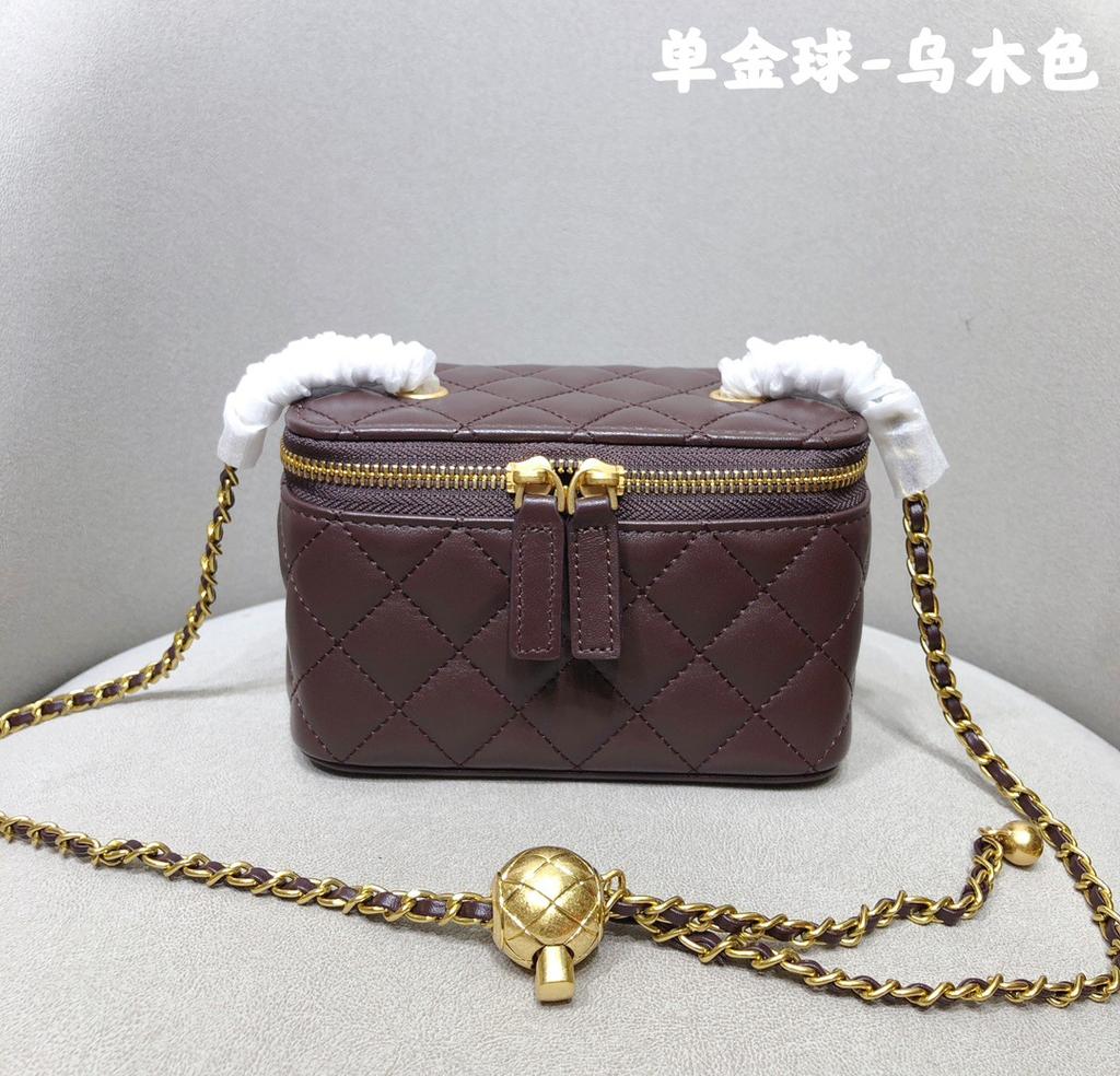 Rhombus chain bag 2024 new sheepskin box bag genuine leather women's bag mini lipstick bag shoulder messenger bag