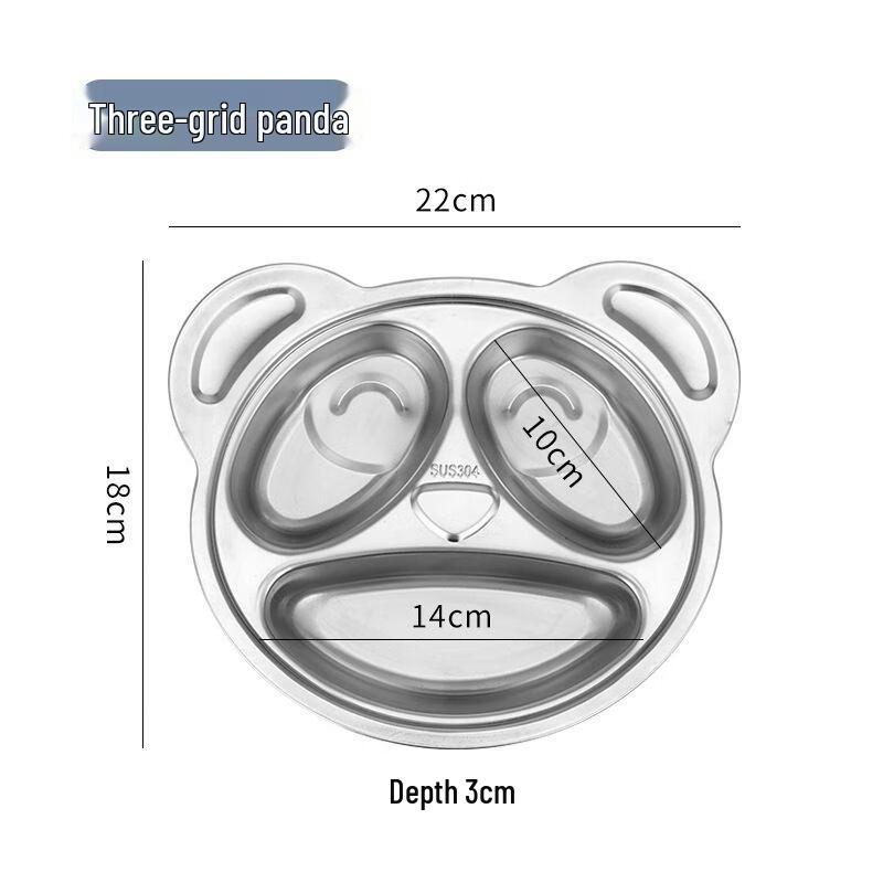 Kids Cartoon 304 Stainless Steel Divided Lunch Plate